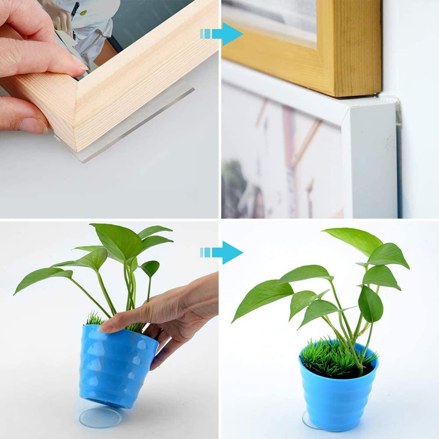 BRAVESHINE Double Sided Adhesive Tape - 32PCS Removable Wall Mounting Sticky Gel Pad - Washable Traceless Transparent Tape for DIY Craft, Home Office Carpet Rug Couch Cushion Gripping - round 1.1Inch