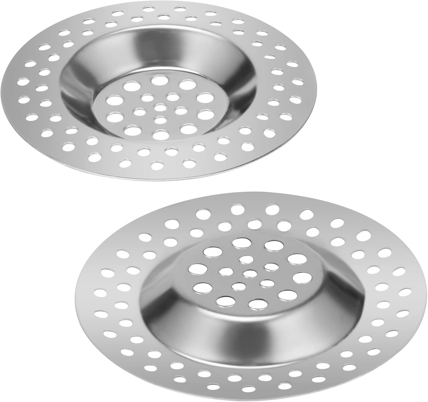 Stainless Steel Drain Strainers 6 X - 7 X 0.7 Cm, Hair Strainer Shower & Bathtub, Practical for Drains, Rustproof Drain Filter, Set of 6 Reusable Strainers image number 5