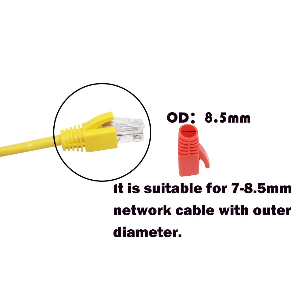 RJ45 Strain Relief Boots, 100 PCS CAT6A, CAT7, CAT8 Plastic Network Wire, Red image number 4