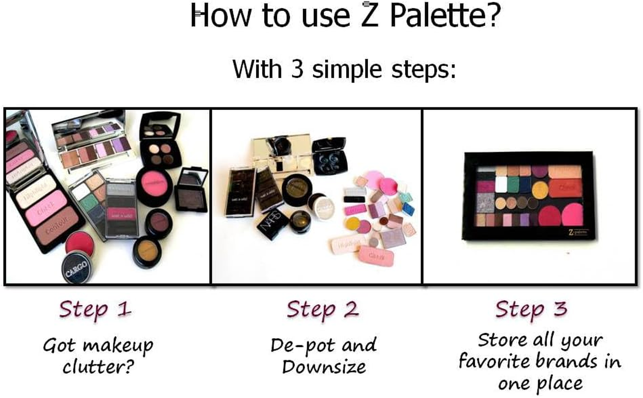 (Z Pallet - Large Black) - Z Palette Empty Magnetic Customizable Makeup Palette Large, Black, 1 Ea image number 3