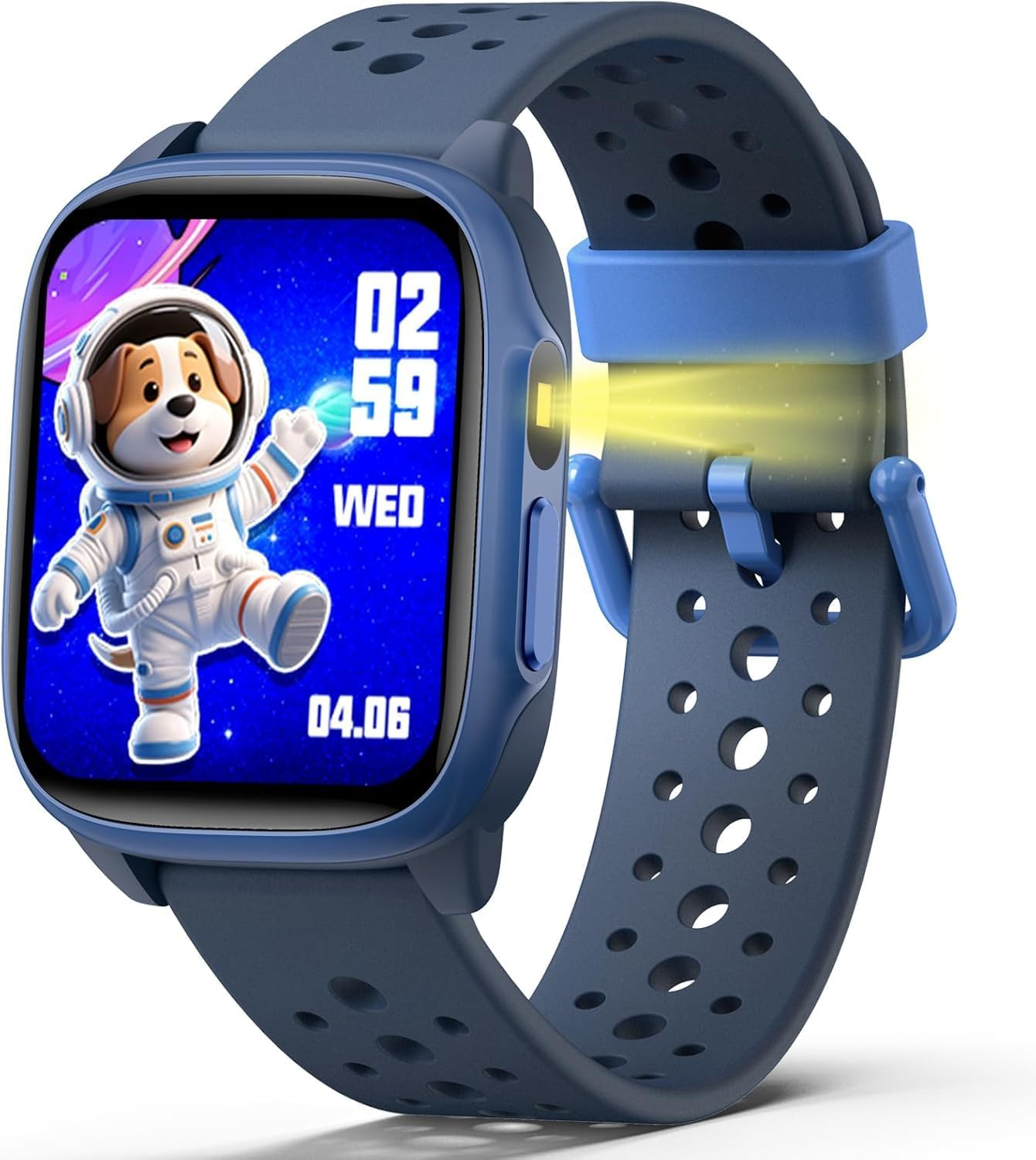 ZONEY Smart Watch for Kids, Christmas Birthday Gift Watch with Flashlight, IP68 Waterproof 1.5" Fitness Tracker, 12 Games Pedometer,Heart Rate,Sleep Monitor with APP for Girls Boys Teens 5-16, Blue