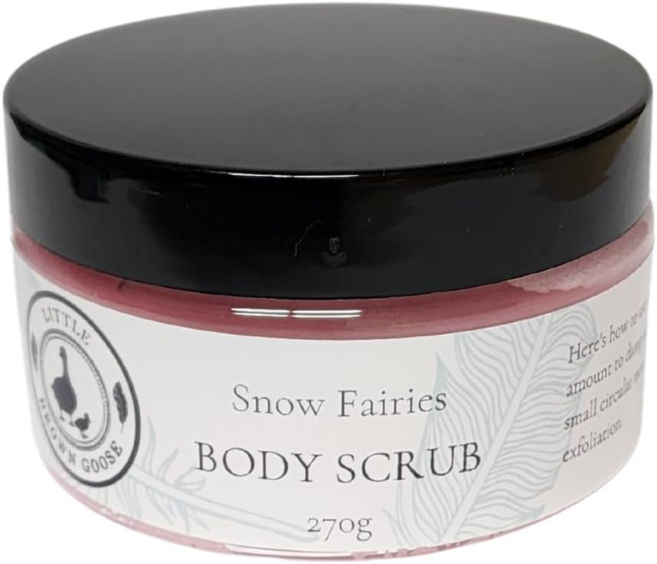 Little Brown Goose Raspberry and Vanilla Whipped Body Sugar Scrub 270G. 100% Vegan-Friendly, Natural Exfoliant Body Scrub for Smooth Skin, Non-Greasy, Mess-Free, Body Scrub Body Polish, Handmade in South Australia image number 1