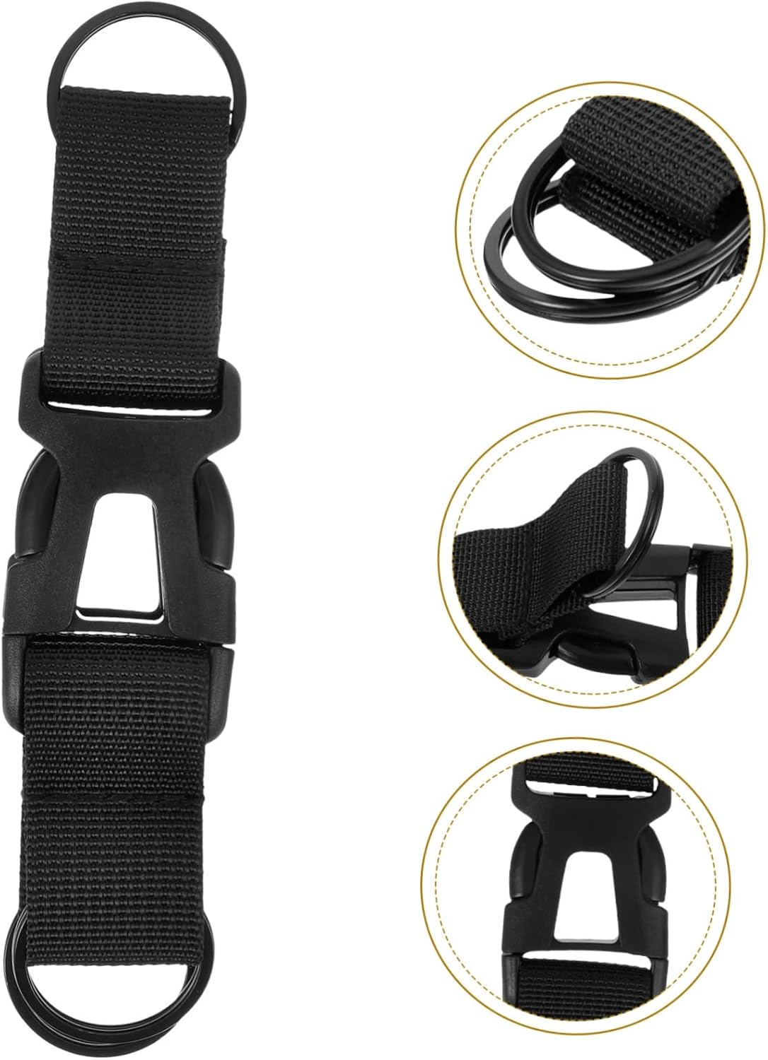 WESIEVYA Multi-Function Luggage Strap and Buckle for Suitcase Fixing, Portable Travel Bag Clip with Quick Release Buckle, Adjustable Black Travel Gear Accessory for Outdoor and Trip Use image number 3