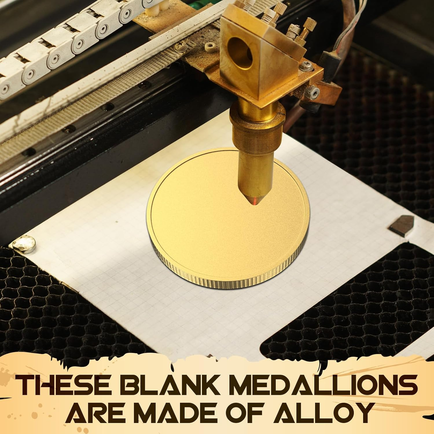 6 Pcs Blank Challenge Coin, Engraving Blanks Coins Threaded Edged 40 Mm with Acrylic Protection Box Laser Engravable Pattern for DIY Crafts Birthday Travel Commemorative Collection (Gold) image number 4