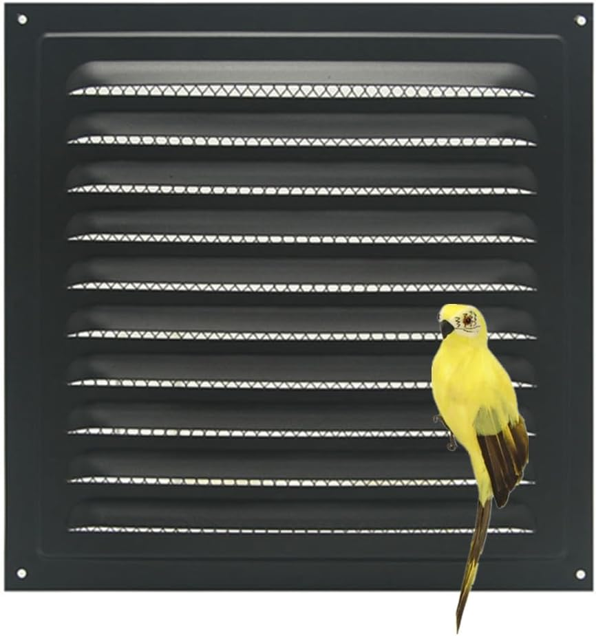 Square Ventilation Grille, Black Metal Square Ventilation Grille Stainless Steel Air Vent Cover for Efficient Home Ventilation (20X20Cm) image number 3