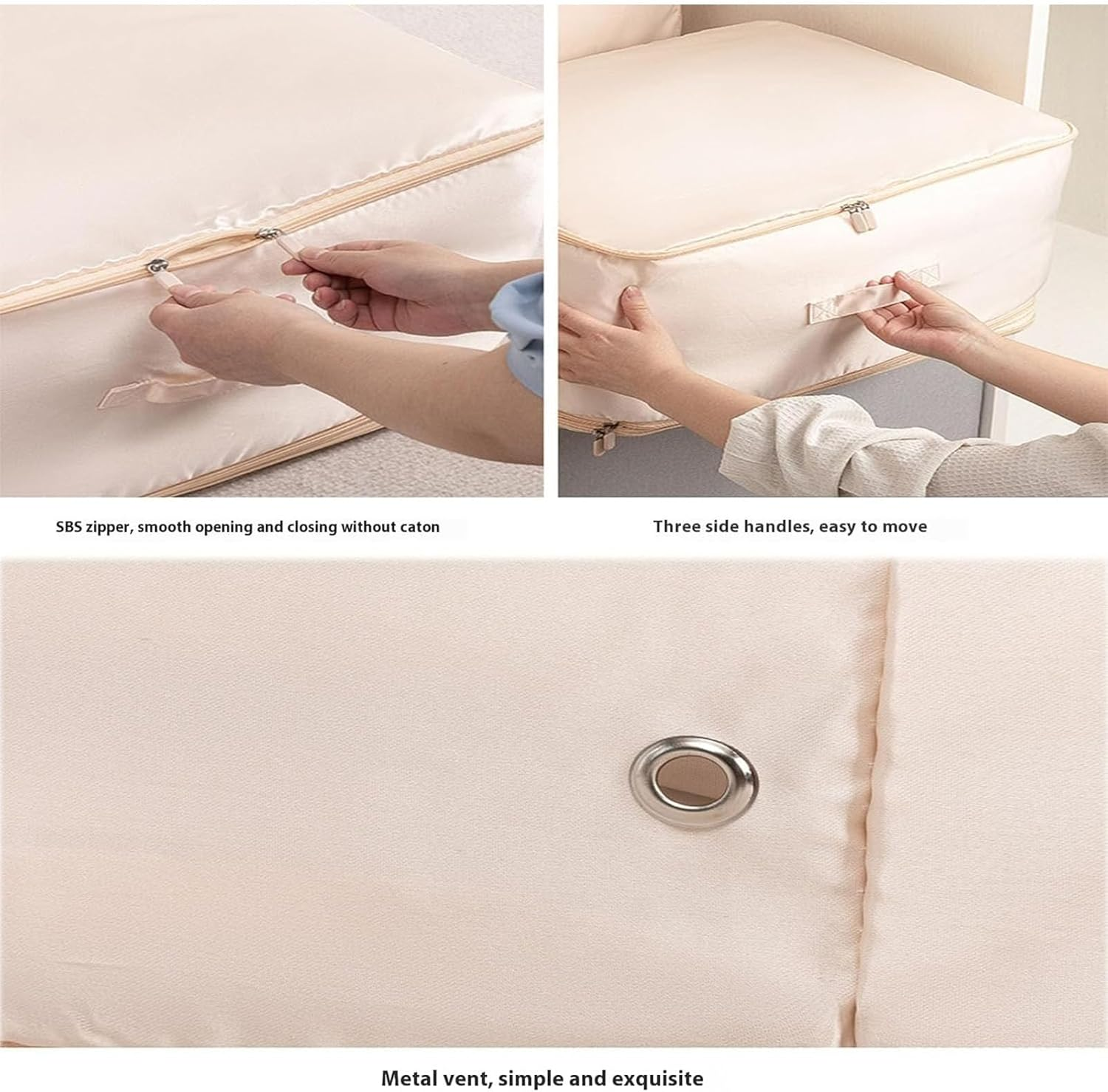 Ultra Space Saving Self Compression Organizer, 2024 New Ultra Space Saving Storage Tote for Comforters, Self Compression Moving Organizer Bags for Comforters, Clothes, Blankets (L(54*42*30Cm),Blue)