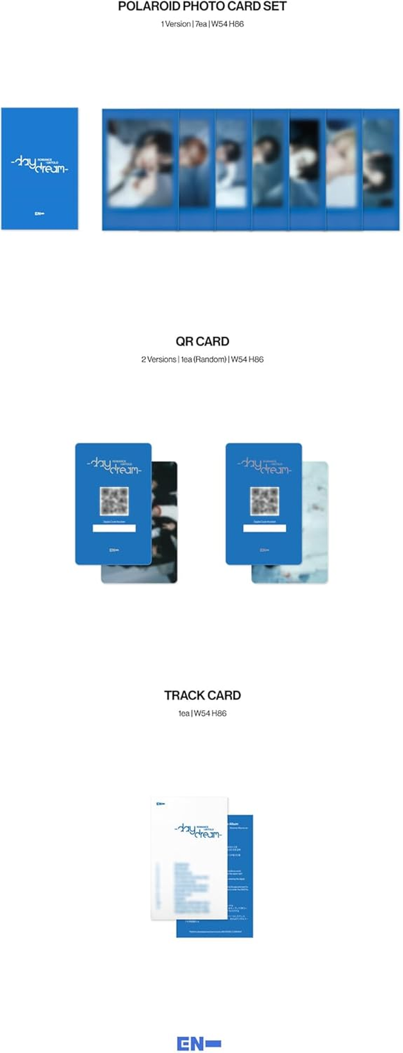 ENHYPEN EN- ROMANCE : UNTOLD Daydream 2Nd Album Repackage Weverse Albums Version Package+2P Photocard+7P Polaroid Photocard+1P QR Card+1P Track Card+Tracking Sealed image number 1