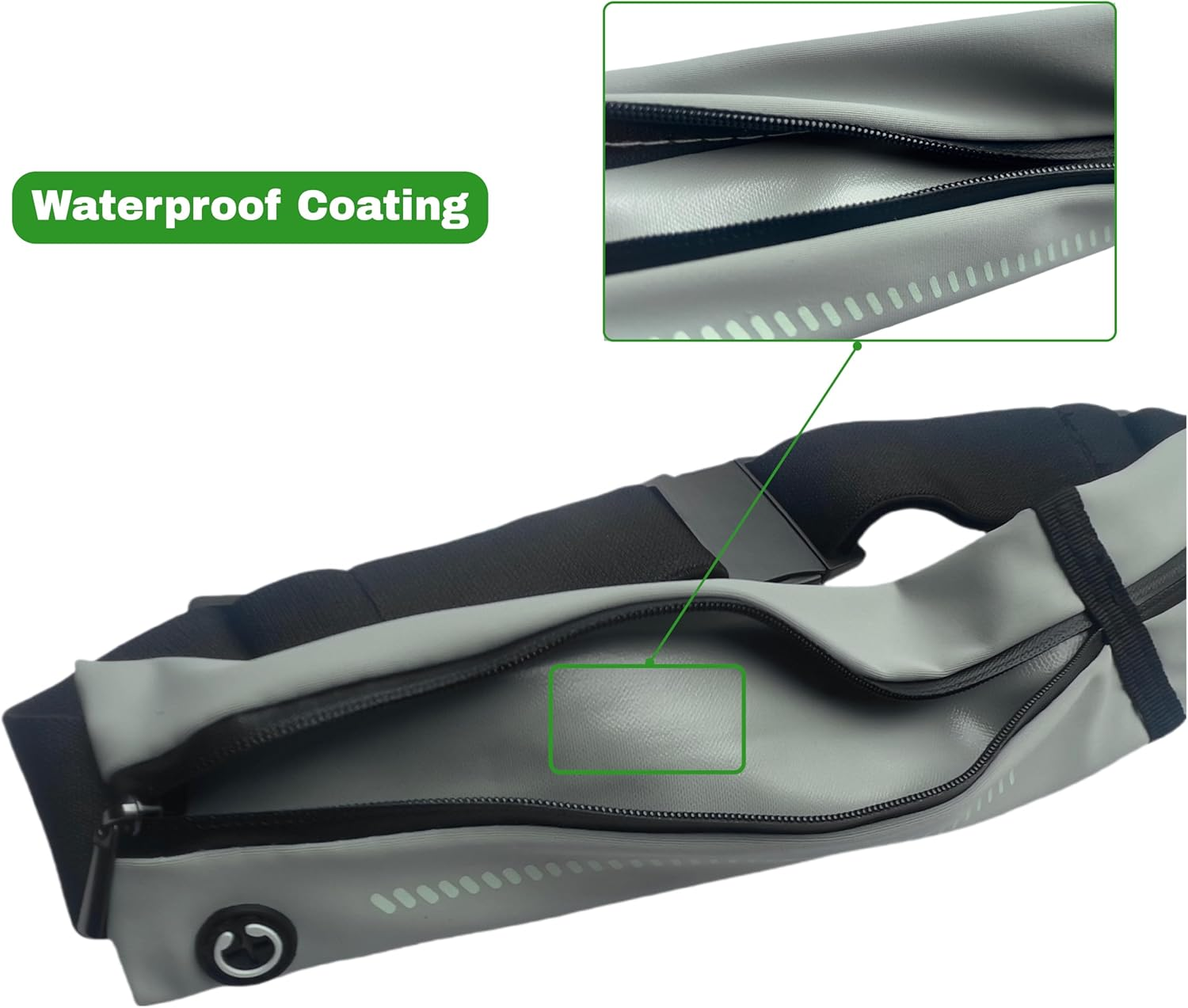 EVEREPIC Waterproof Running Bumbag with Zippers&Stretch Waistband-360&deg; Reflective Strips Unisex Sport Belt Bag for Jogging, Gym-Secure Phone Holder Running Accessories (Men/Women) (Rose Red) image number 5