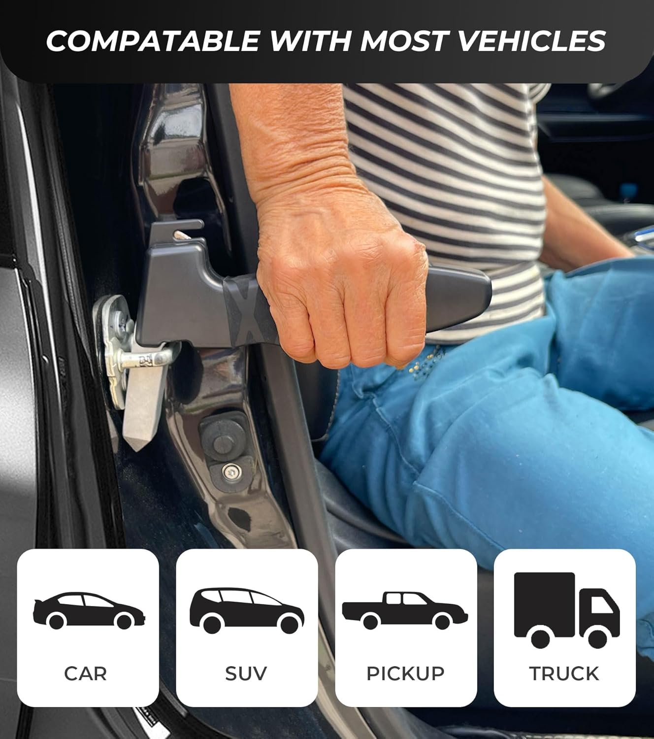 Car Handle Assist for Elderly Car Door Handle for Elderly Auto Portable Vehicle Support Handle and Handicapped Car Handle for Easy Exit Handle for Car Black1 image number 2