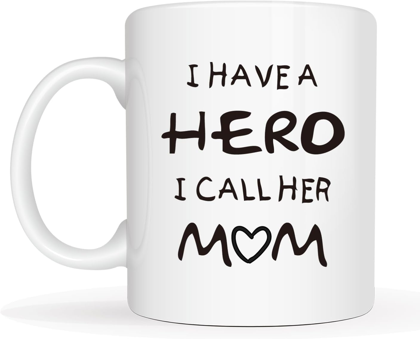 Mothers Day Christmas for Mum Coffee Mug, I Have a Hero I Call Her Mum Funny Best Mother'S Day and Birthday Gifts for Mother Porcelain Cup, White 11 Oz - Gold image number 2