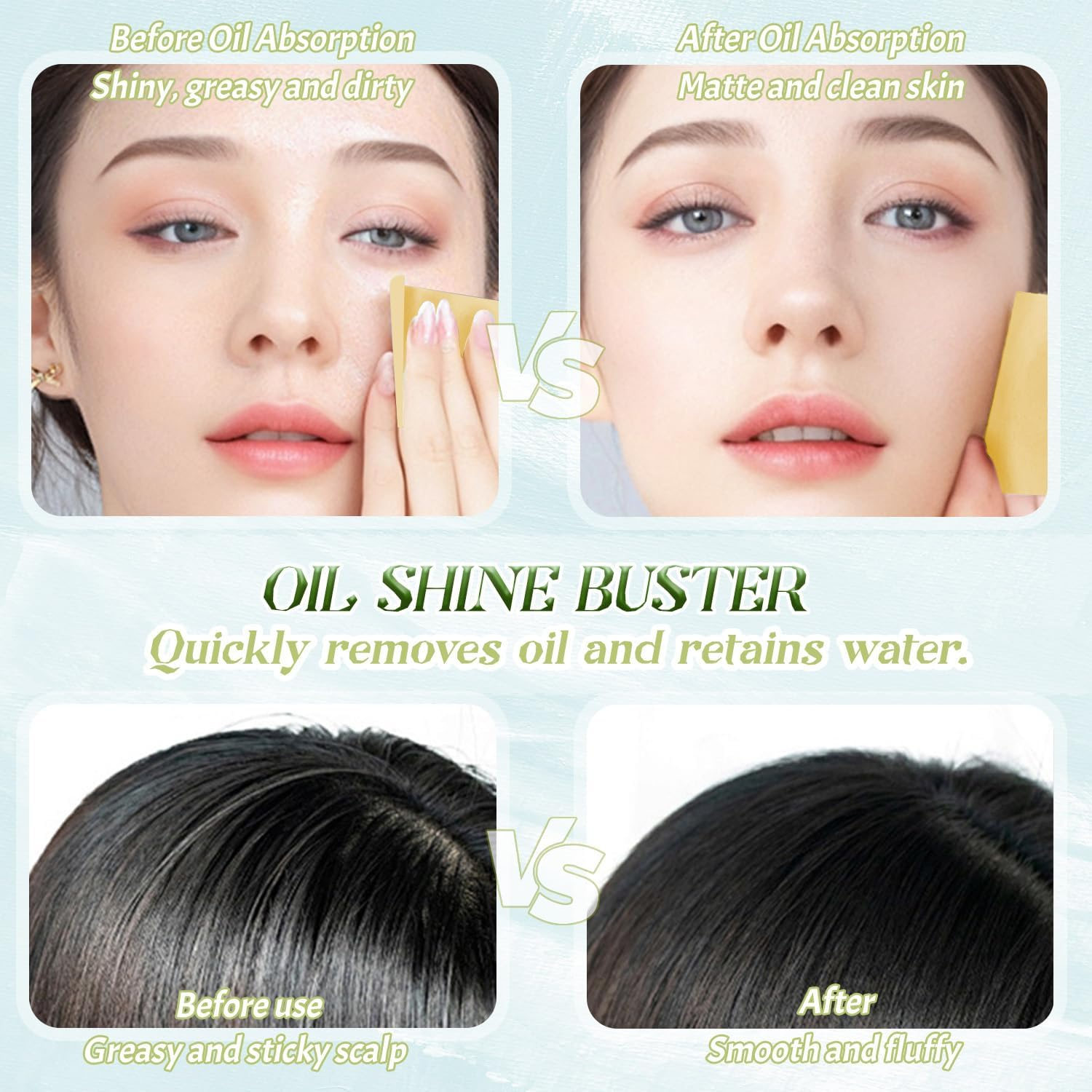 BOROLA Oil Blotting Paper for Face 200 Sheets, Soft Absorbing Pads for Face Shine Control, Portable Oil Absorbing Tissues for All Skin Types, Compact Beauty Accessory for Men & Women(Blue)