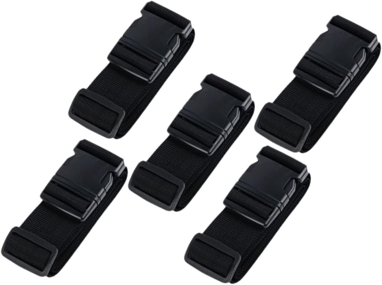 CTIRCHIU 5Pcs Adjustable Cross Luggage Straps Combination Lock Heavy Duty Suitcase Belts Travel Packing Tie down Straps for Secure Luggage in Black image number 1