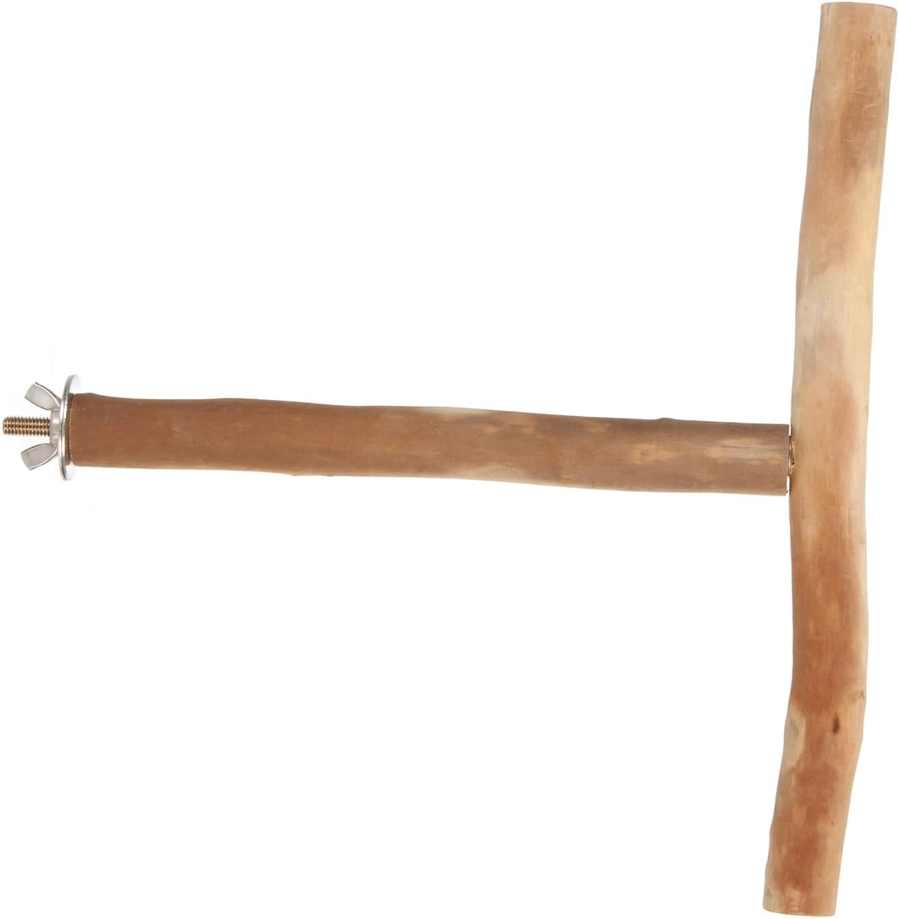 Training Climbing Toys T Shaped Wood Bird Perch Fun Palm Grinding Chewing Exercising Relieve Boredom Wooden Lovebird Stand for Bird Cage image number 6