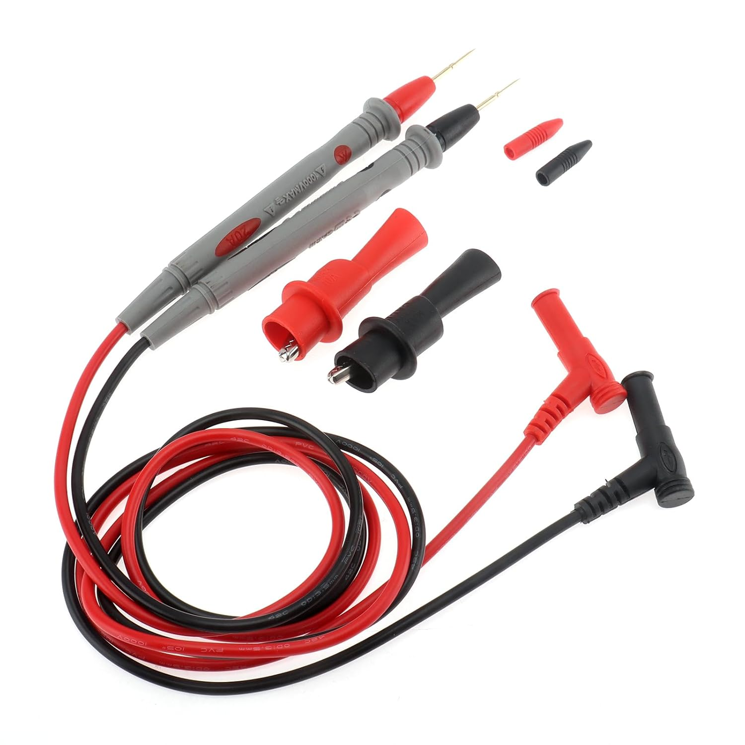 DIANN Multimeter Test Leads Kit Banana Plug with Push on Alligator Clips Precision Sharp Probes 1000V 20A Digital Electrical Test Probes image number 2