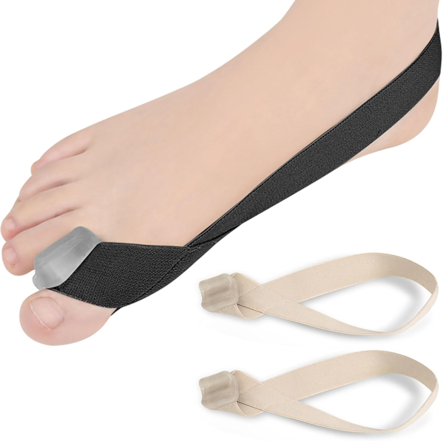2 Pcs Toe Correction Belt Hallux Valgus Bunion Corrector Big Toe Straightener Overlapping Toe Separator Hammertoes Foot Alignment Tension Strap Orthotics Feet Bone Thumb Adjuster image number 4