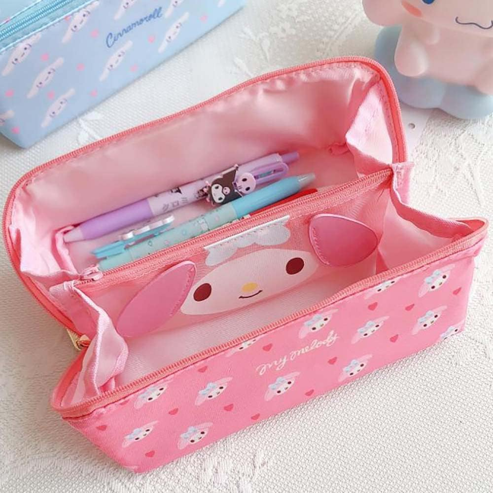 Cartoon Character Pencil Case Pencil Pouch Bag with Zipper Pen Holder Suitable for Student Business and Home Work Office (Me) - My Melody image number 2
