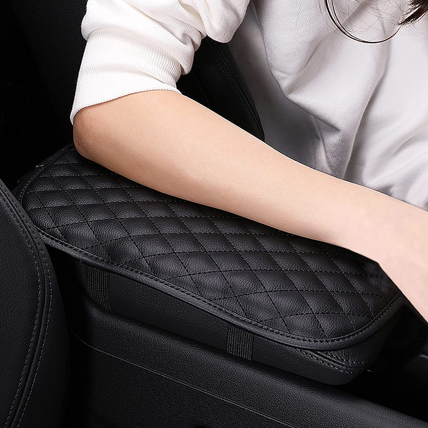 Center Console Cover Worthplanet PU Leather Universal Central Console Armrest Box Cover Waterproof Center Console Pad Protector Fit for Most Vehicle SUV Truck Car W120001 image number 6