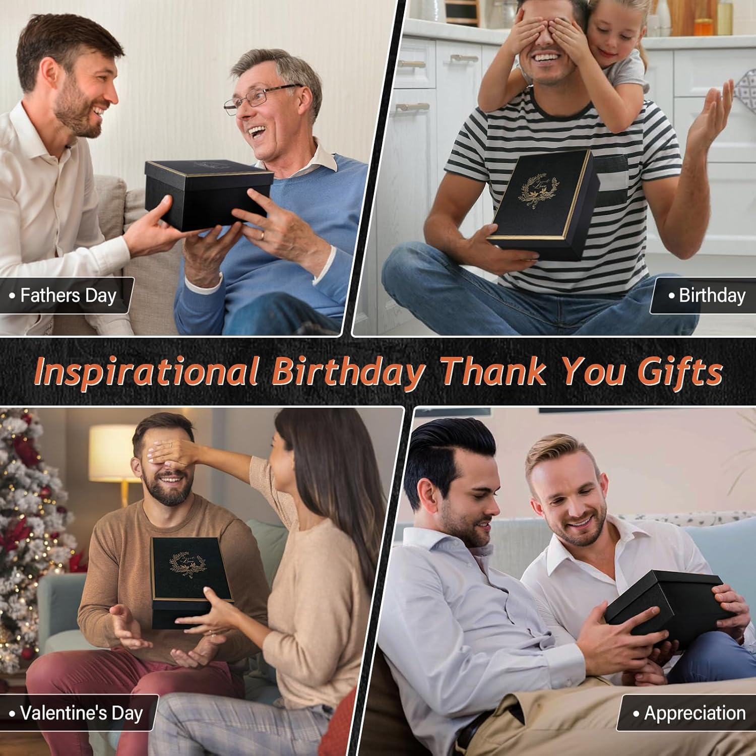 Birthday Thank You Gifts for Men, Sometimes You Forget You'Re Awesome - 14Oz Unique Black Ceramic Inspirational Coffee Mug with Gold Print, Presents for Friends Husband Employee Coworker, Gift Boxed image number 2