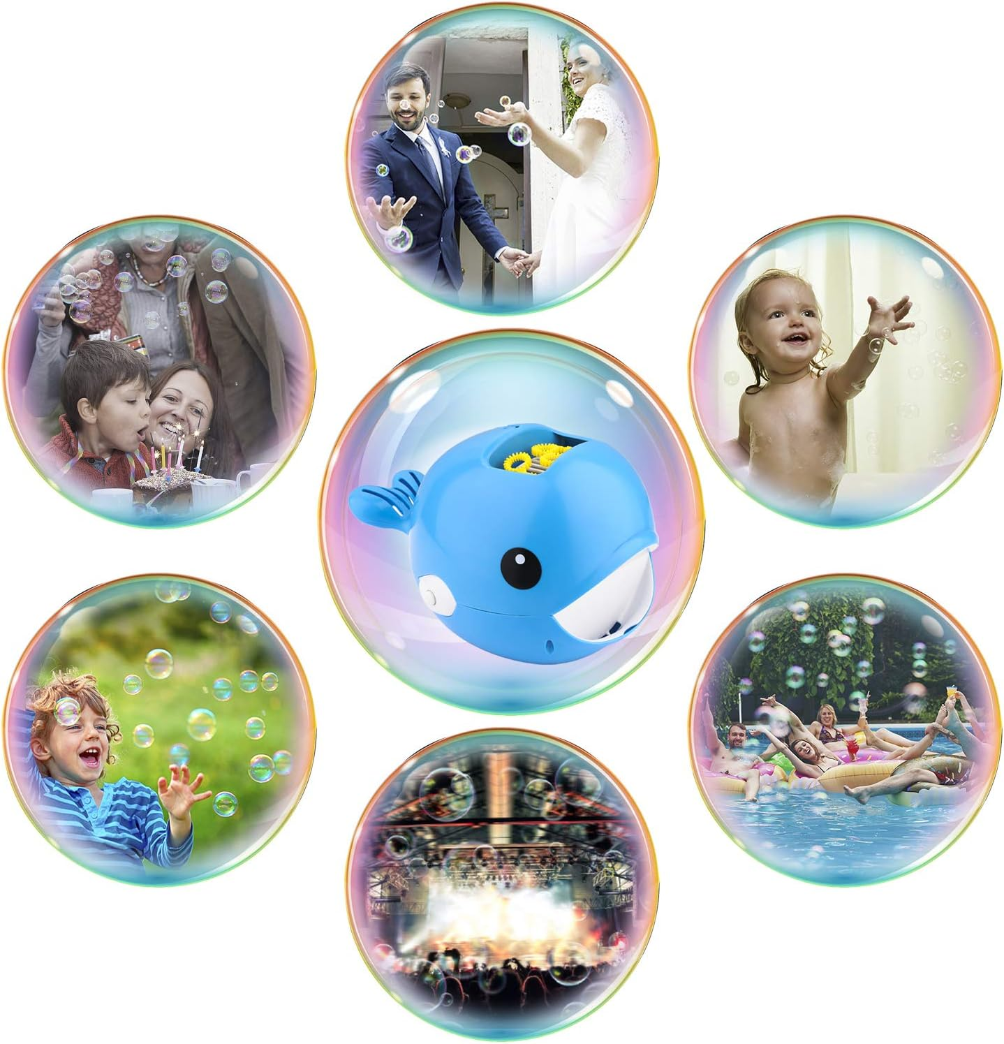 Biulotter Bubble Machine, Automatic Bubble Blower, Bubble Maker More than 2000 per Minute Bubble Machine for Kids, Easy to Use for Parties, Wedding, Indoor and Outdoor Activities