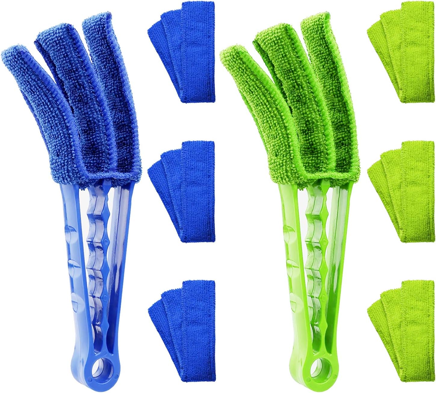 Procest 2 Pack Window Blind Cleaner Duster Tool with 6 Each Microfiber Sleeves, Blind Cleaner Tools for Window Blinds, Jalousie Shutter, Air Conditioner image number 1