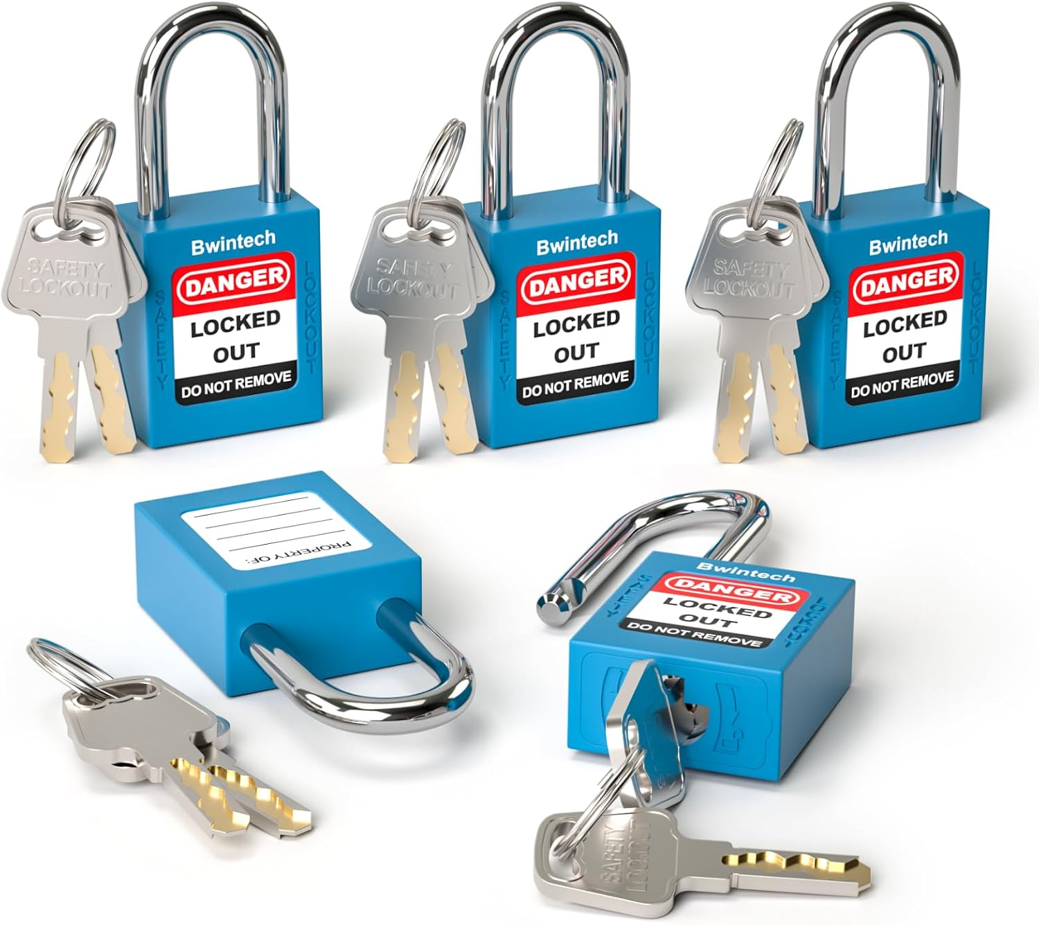 Pack of 10 38 Mm Encrypted Yellow Safety Padlock Lockout Tagout Lock for Lock Out Tag Out Stations and Devices