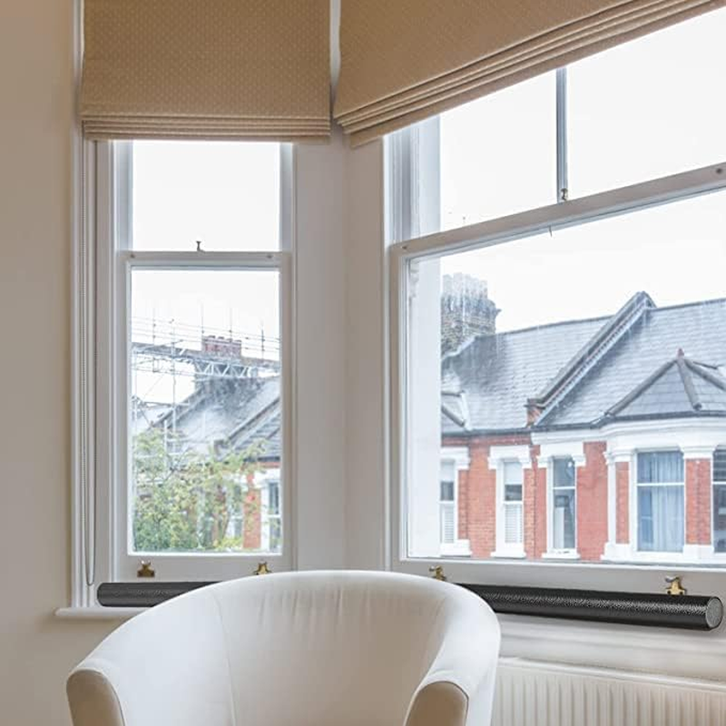 1 Pack under Door Draft Stopper, Washable Removable Double Side Weather Stripping Window Breeze Blocker Adjustable Sweeps （96CM） (Grey)