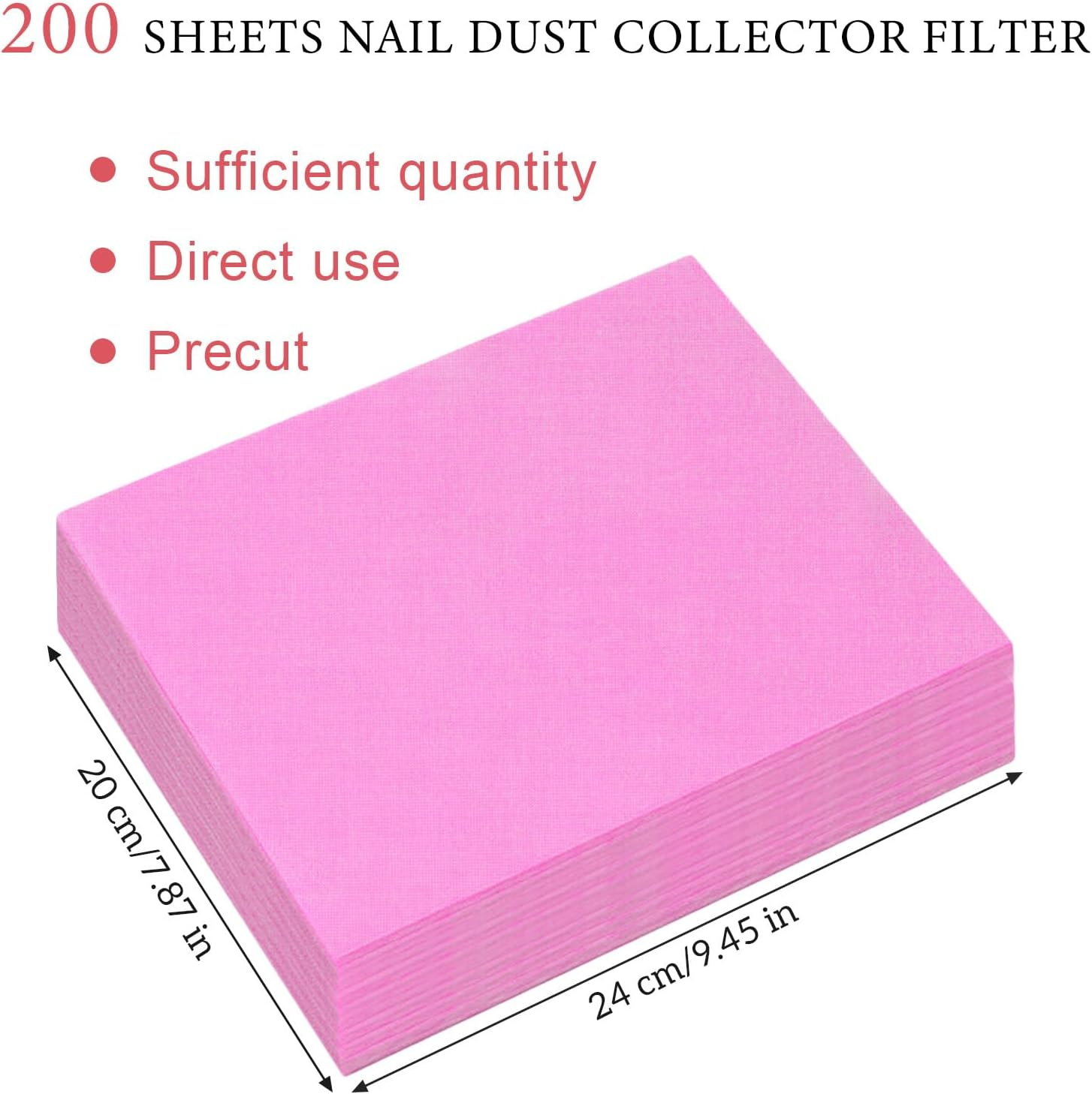 200 Sheets Nail Dust Collector Filter Paper Disposable Nail Dust Filters Sheets for Most of Nail Dust Collector Machine Nail Vacuum Dust Collector Accessories for Nail Salon Spa Tech Supplies (Pink) image number 1