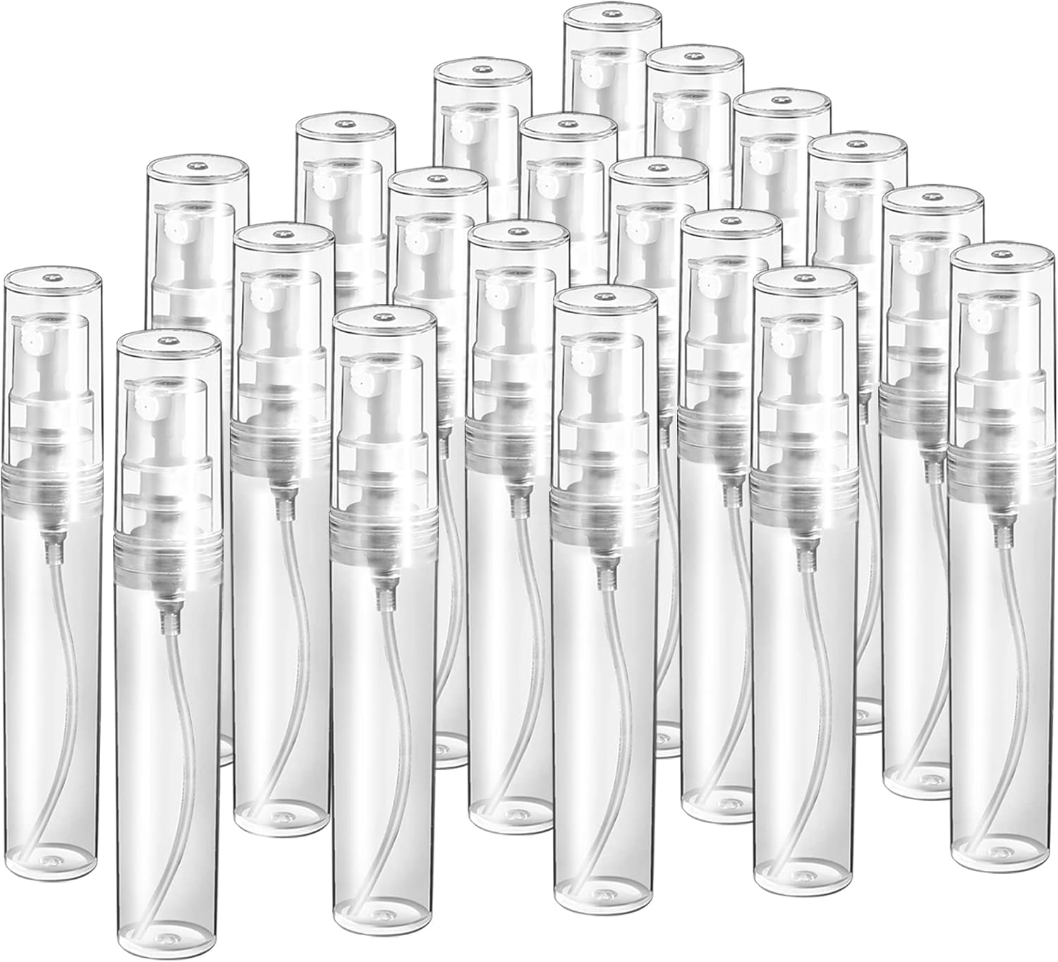 Mini Spray Bottle, 50 Pack 5Ml Mini Plastic Spray Bottle Empty, Fine Mist Refillable Mini Perfume Bottle, Perfume Atomizer, Small Sample Containers, Plastic Portable Travel Bottle, Clear image number 1