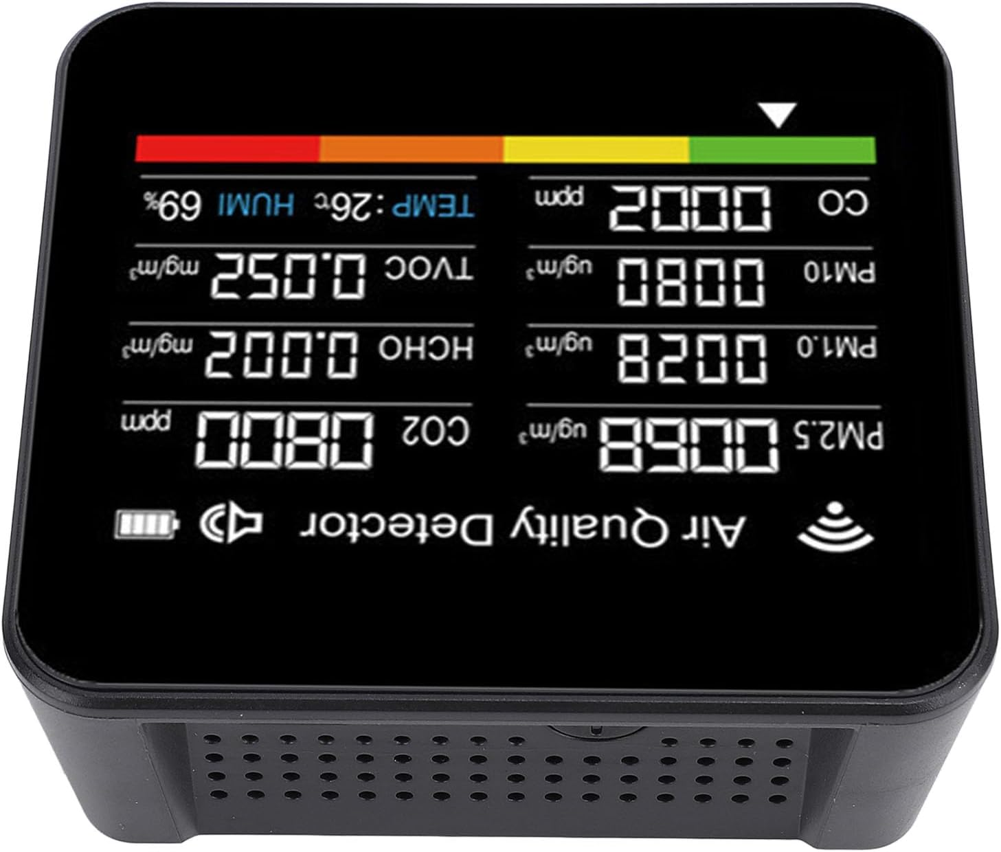 Smart 14-In-1 Indoor Air Quality Meter for APP, Compact Wifi HCHO PM2.5 VOC Detector for Home Office Travel, ABS Material image number 3