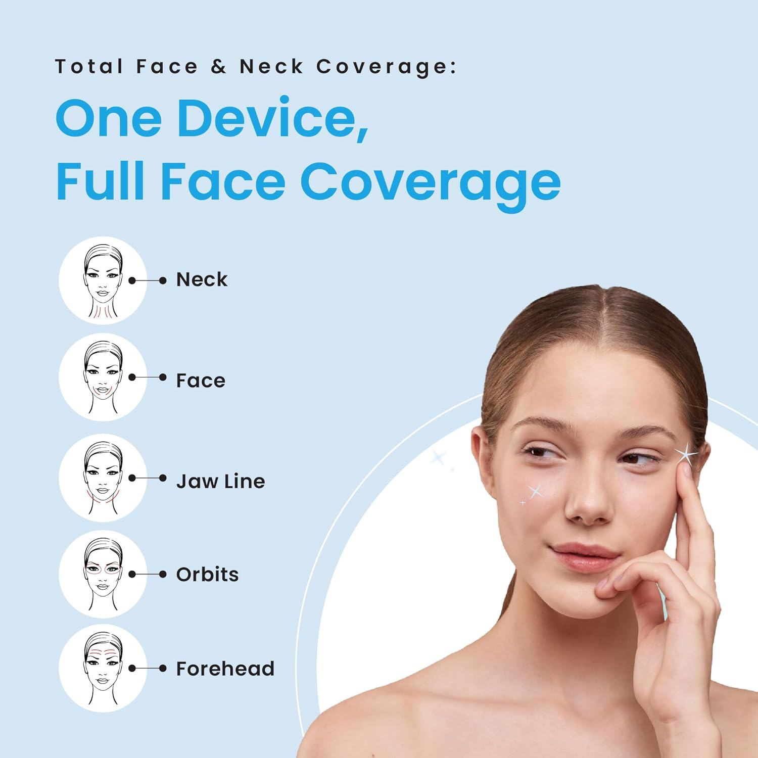 LED Face and Neck Massager &ndash; Liftlab 3-In-1 Beauty Sculptor with Red, Blue and Green Light Modes &ndash; At-Home Skincare Tool with Vibration Massage and Improved Battery image number 3