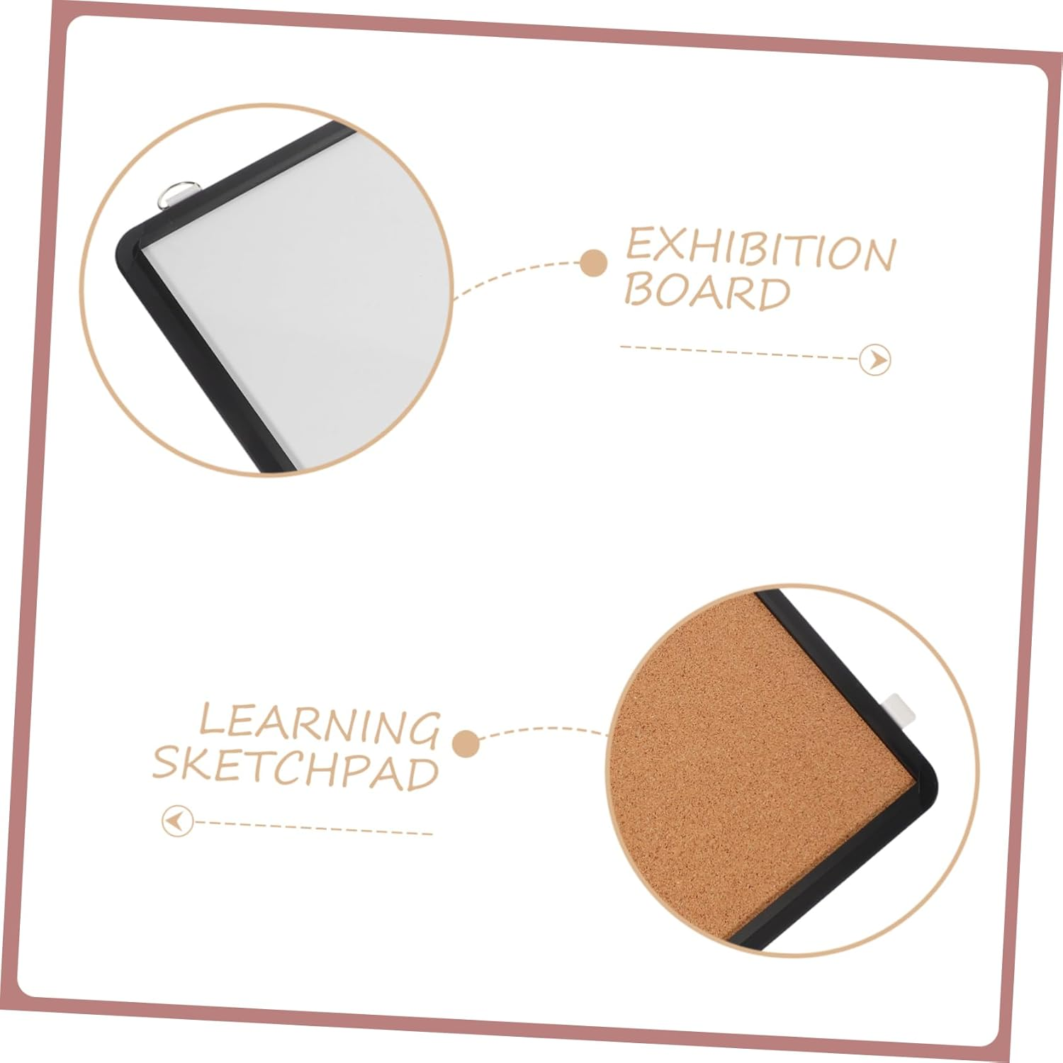 PLAFOPE Reusable Cork Board Whiteboard Wall-Mounted Decorative Bulletin Board for Office Home Multi-Functional Memo Display Strong Adhesive for Notes Announcements