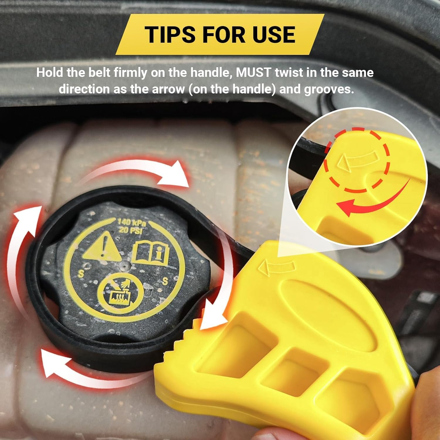 Strap Wrench Set Adjustable Rubber Belt Wrench for Oil Filter Wrench Set, Jar Opener, Fit Shower Head/Water Filter 4" (Small) & 6"(Large), Pack of 2 image number 2