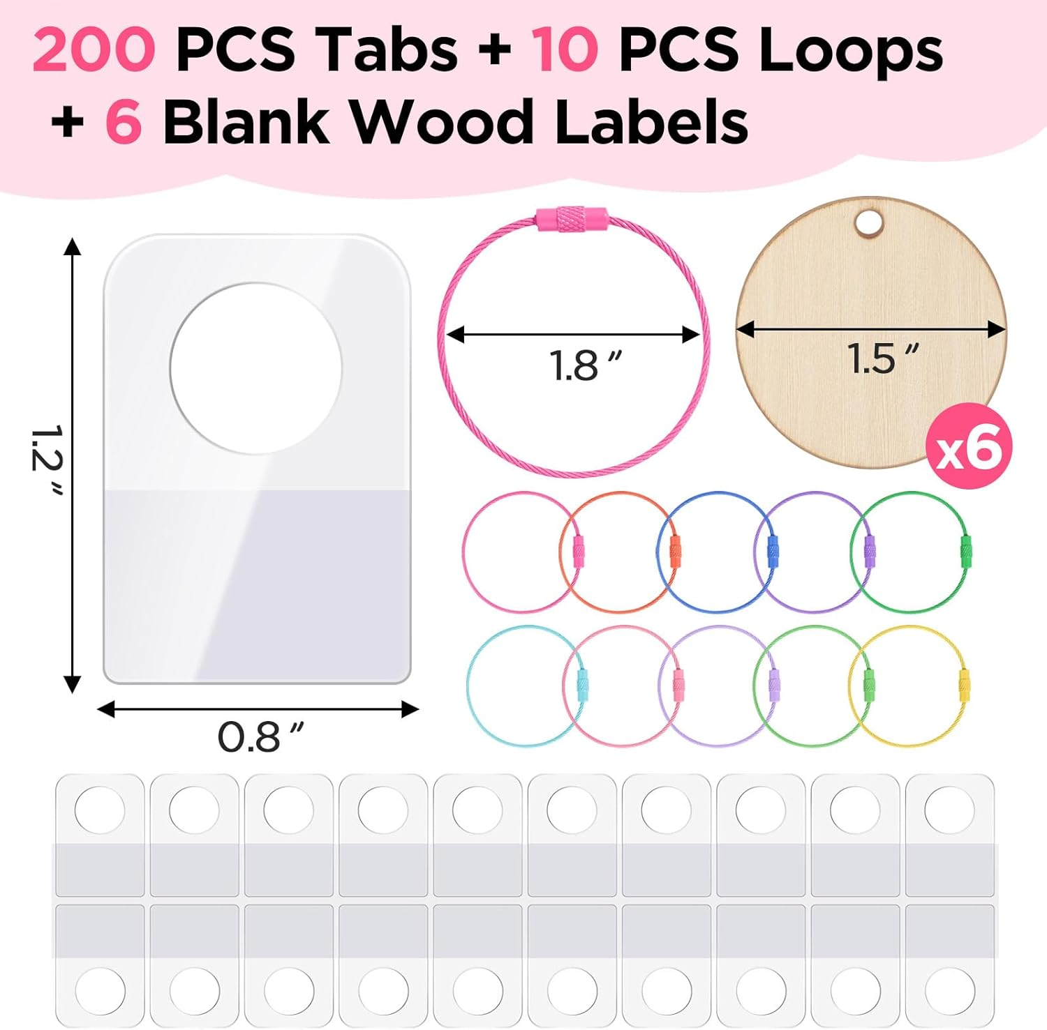Collecthall Card Holder for Yoto Cards, 200 PCS Adhesive Tabs with 10 Removable Rings, 6 Blank Wood Labels, Portable Card Holder Organizer Storage Case for Travel image number 4