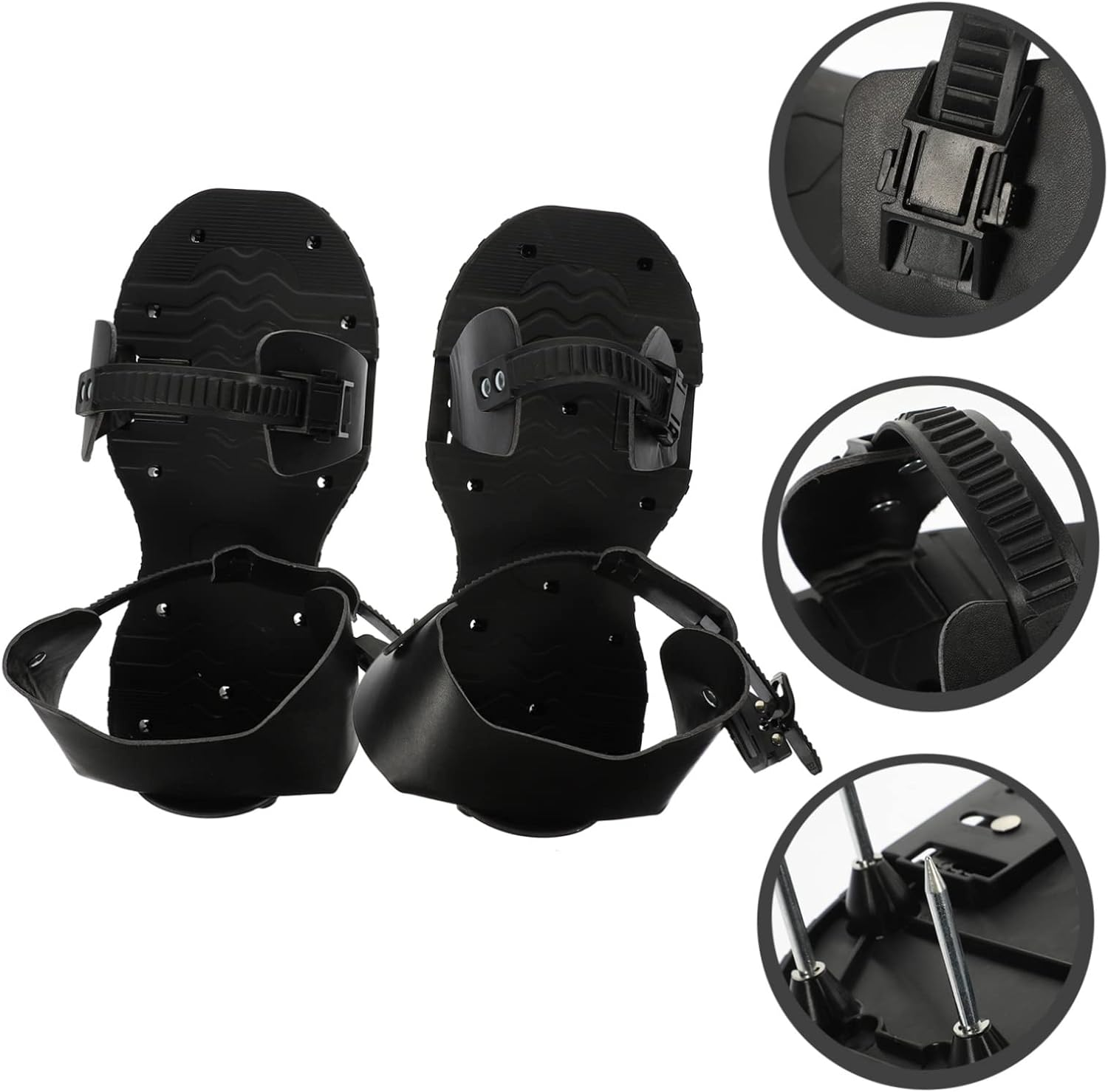 Outanaya Lawn Aerator Shoes Pu Spike Soles Gardening Spike Shoes for Grass Aeration Black Easy-Assembly for Lawn and Patio image number 3