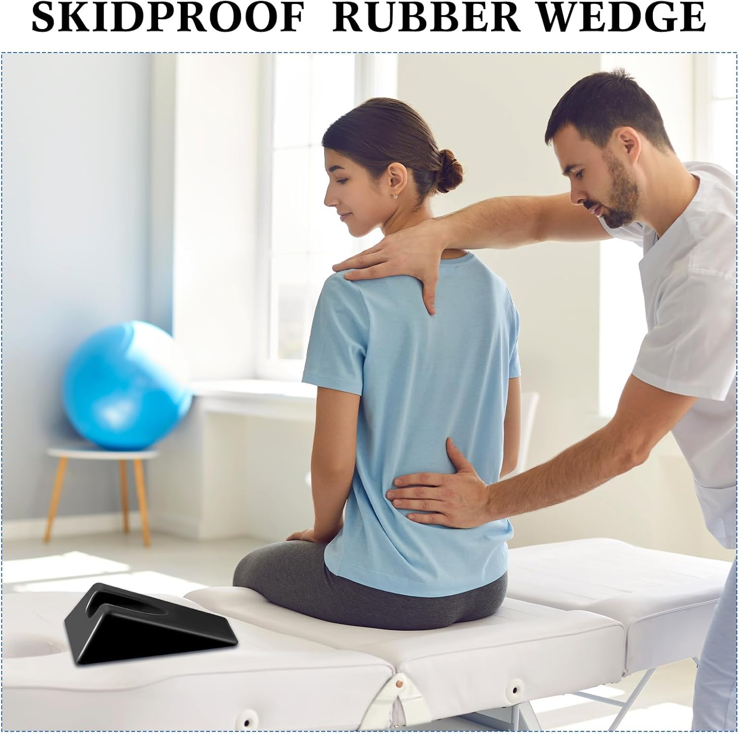 Suzile Therapy Wedge Pillow 7.9 X 4.1 X 2 Inch Triangle Therapy Wedge Non Slip Silicone Wedge Pillow Sturdy Mobilization Support for Relieve Spinal Pain Rehabilitation Tool (Black) - Pink image number 5