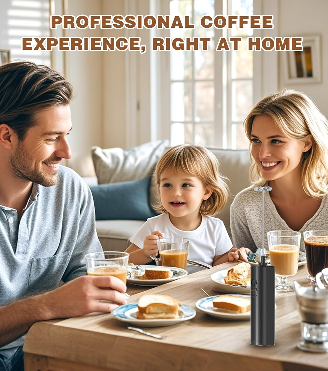 BIBECARE Milk Frother Handheld Powerful Mixer Mini Hand Blender for Perfect Lattes, Cappuccinos & More &ndash; Portable Stainless Steel Whisk, Ideal for Frappe, Hot Chocolate, Coffee Creamer, and Matcha image number 2