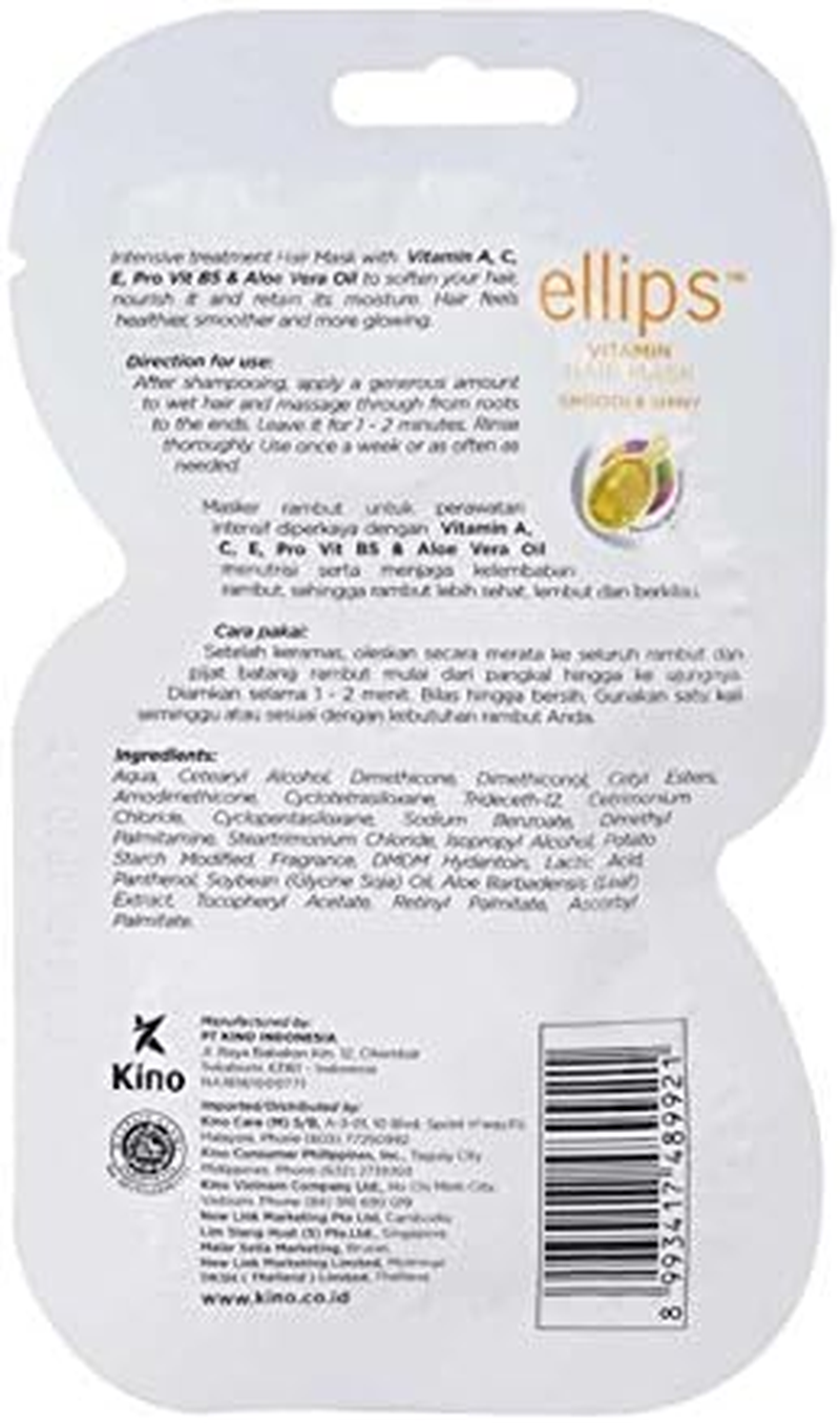 Ellips Hair Mask - Smooth & Shiny, 20 Gramme (Pack of 10) image number 2
