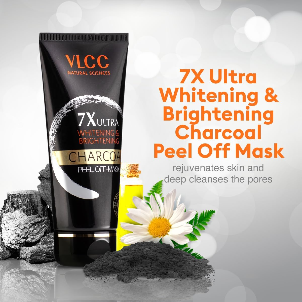 VLCC 7X Ultra Whitening and Brightening Charcoal Peel off Mask, 100G