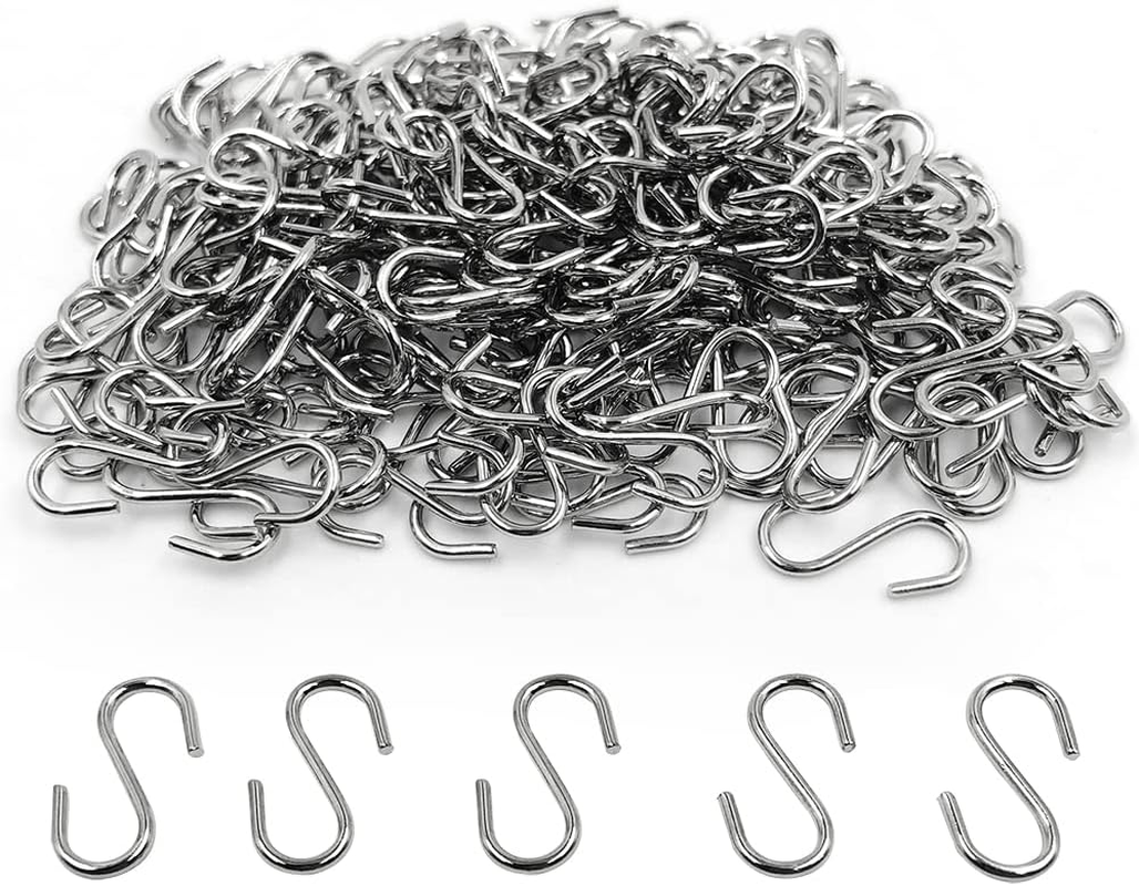 Sourceton 200Pcs 0.55 Inch S Hook Connectors, Mini Metal Hook, DIY Supplies, Curtain Hanging, Key Ring, Jewelry Connector, Pet Tag Hook image number 5