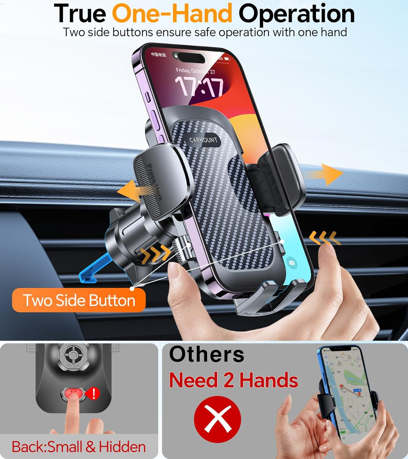 Car Phone Holder Mount【Vacuum Chuck】Cell Phone Car Mount for Dash,Soporte De Telefono Para Carro,Universal Car Phone Mount,Automobile Cell Phone Holder for Iphone and Android Smartphones image number 5
