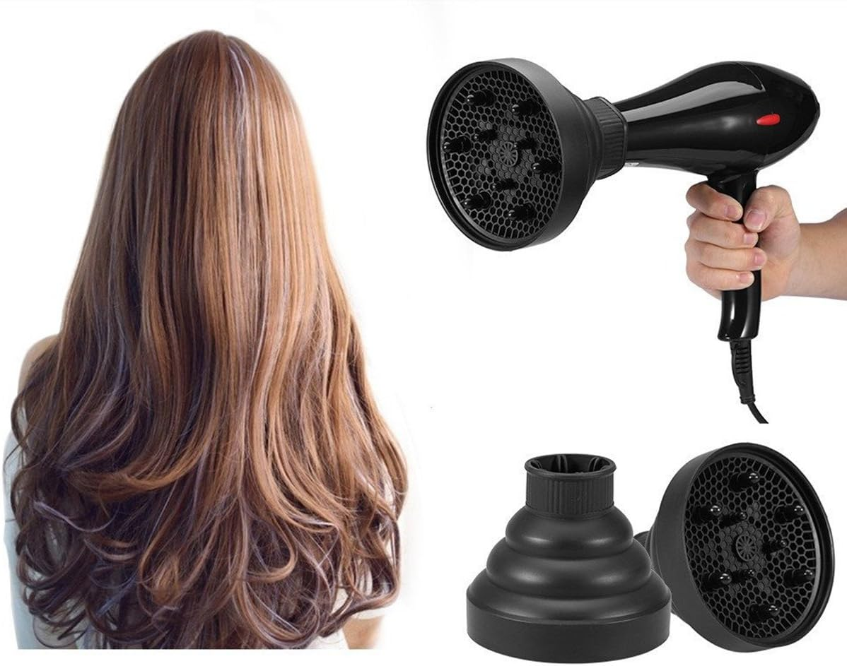 Hair Dryer Cover, 5Colors Foldable Folding Hairdryer Hair Blower Diffuser Cover Styling Hairdressing Tool BLACK image number 5