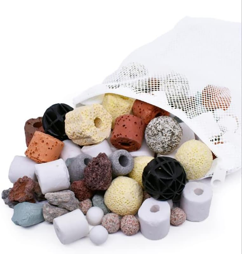 AIMALL 12In1 Ceramic Bio Ball Filter Media for Aquarium Fish Tank, Pond Filter, Biological Rings for Water Purification, Algae Prevention, and PH Stabilization