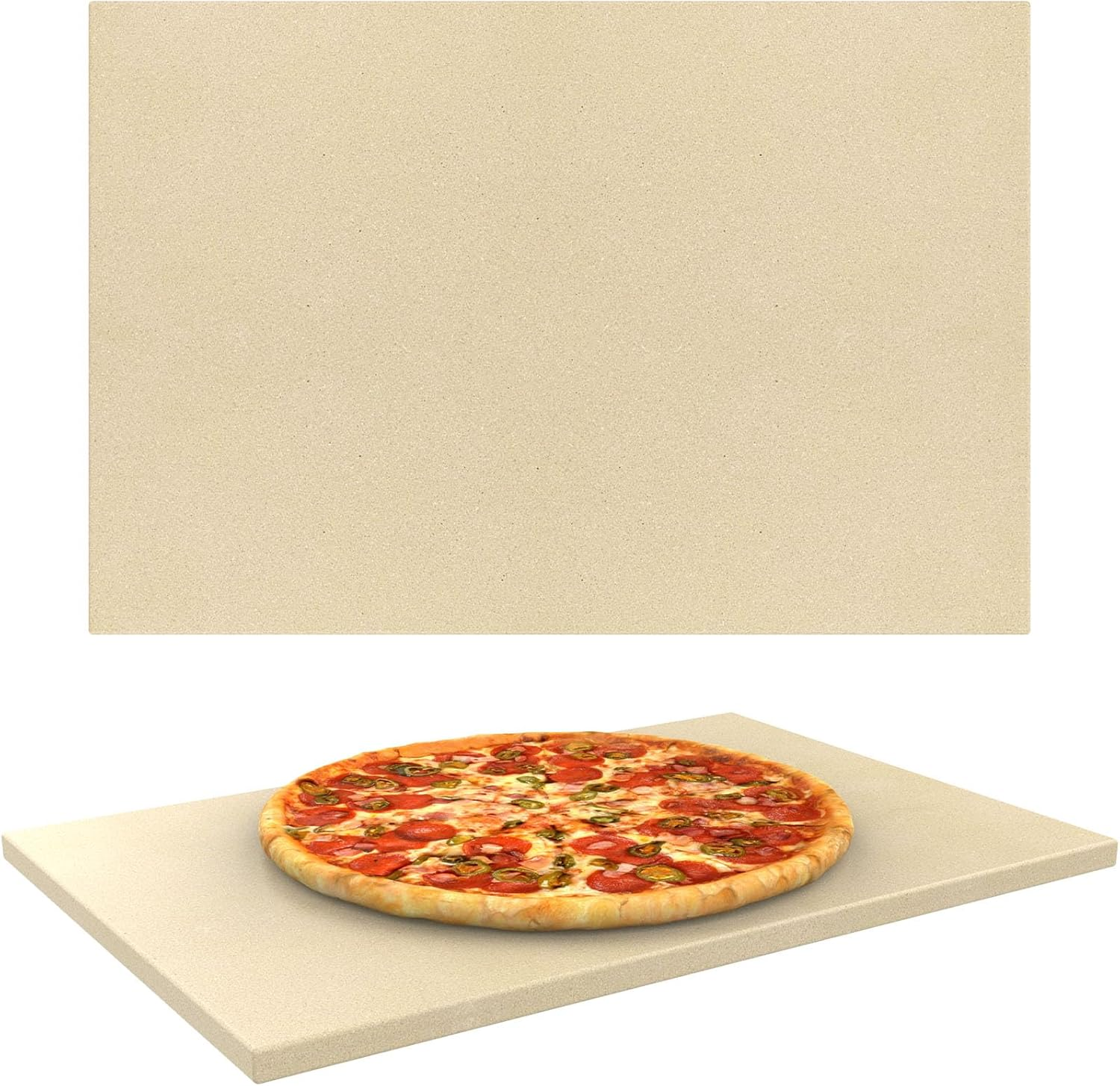 Extra Large Pizza Stone for Oven Baking, BBQ Grilling, 20" X 13.5" Rectangular Baking Stone Oven Bread Pan for Baking Bread, Universal High Temperature Cordierite BBQ Cooking Stone for Pellet Grill image number 5