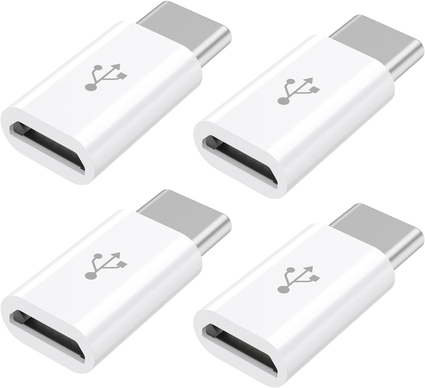 USB C to Micro USB Adapter 4 Pack, Type C Female to Micro USB Male Charger Converter Connector Compatible with Samsung Galaxy S7 Edge S6 S4, LG Nexus 5 4, Motorola Moto G6 Play Smartphone, Tablet
