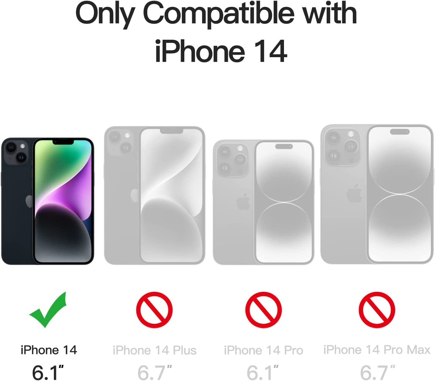 Jetech Matte Case for Iphone 14 6.1-Inch, Shockproof Military Grade Drop Protection, Frosted Translucent Back Phone Cover, Anti-Fingerprint (Black) - Light Purple image number 3