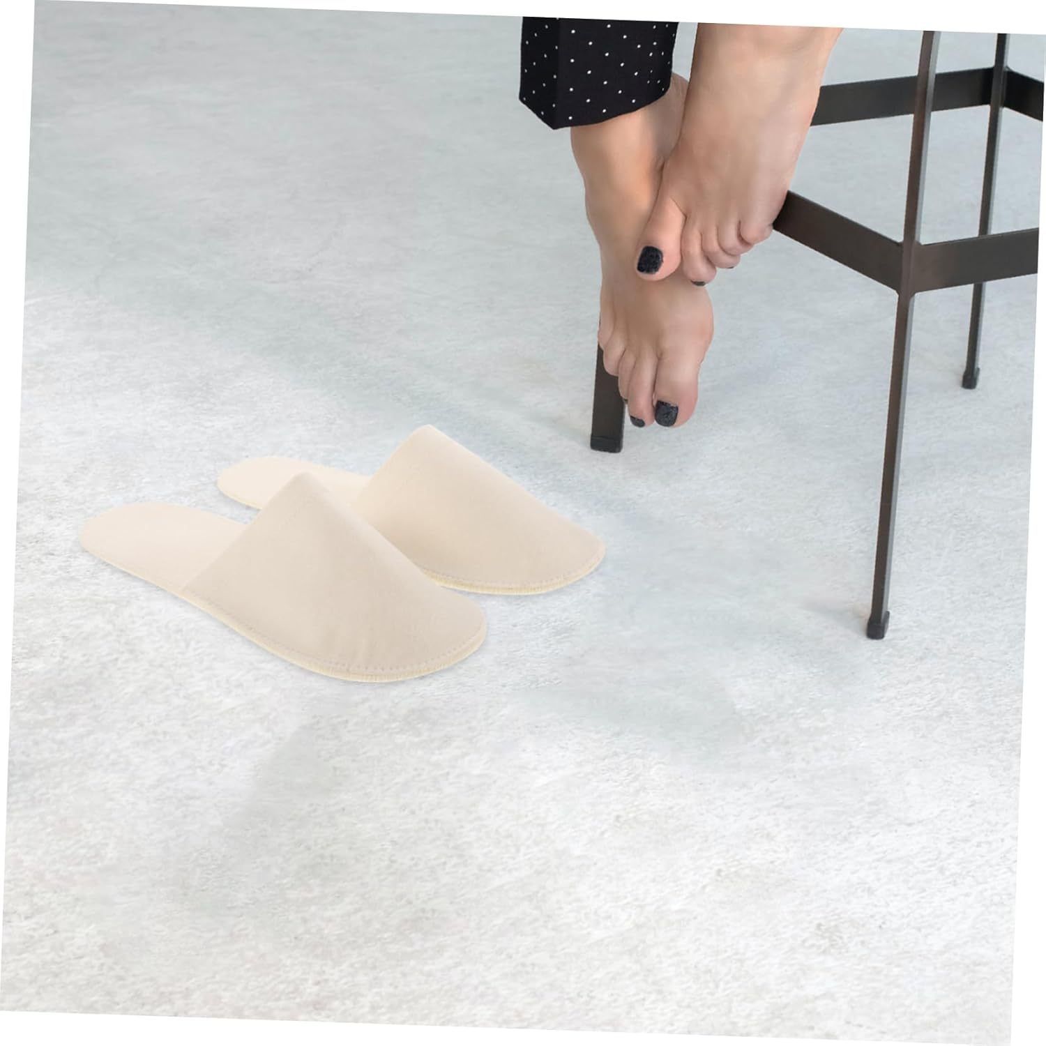 Ipetboom Felt Slippers Cozy Slippers House Slippers for Men Slippers for Outdoor While Releasing Men House Slippers Guest Slippers Men Comfy Slippers Spa Supplies Felt Cloth Black - Black image number 5