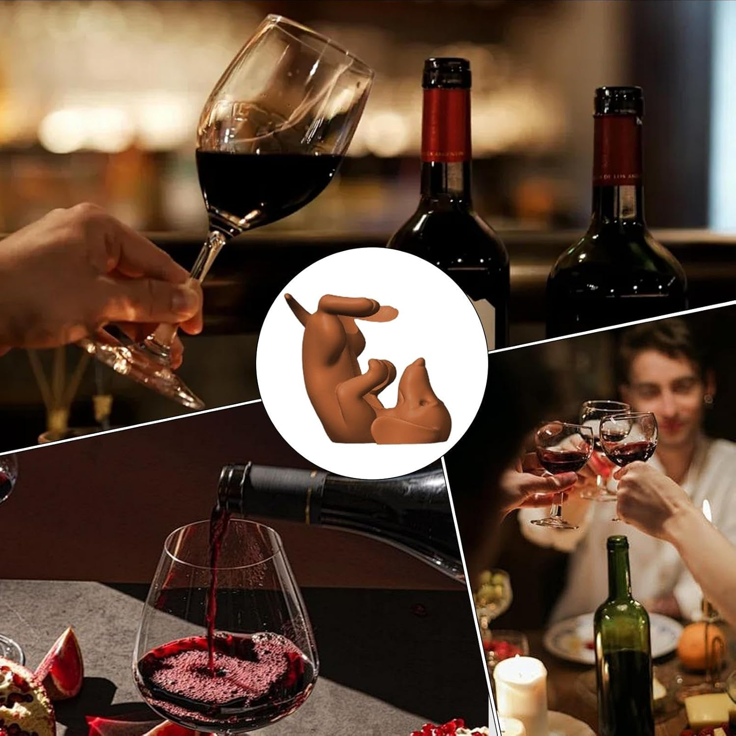 Wine Bottle Holder, Decorative Wine Rack, 3.46 X 4.92 in Fun Dog Liquor Display, Whiskey Organizer Stand, Stylish Bar Decor for Kitchen, Dining Room, Restaurant, Living Room image number 2