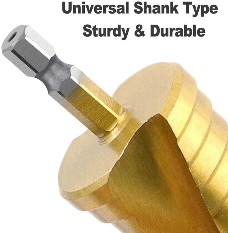 LEDON 3 Pcs HSS Steel Step Cone Drill Titanium Metal Hole Cutter Bit Set 4-12/20/32Mm image number 5