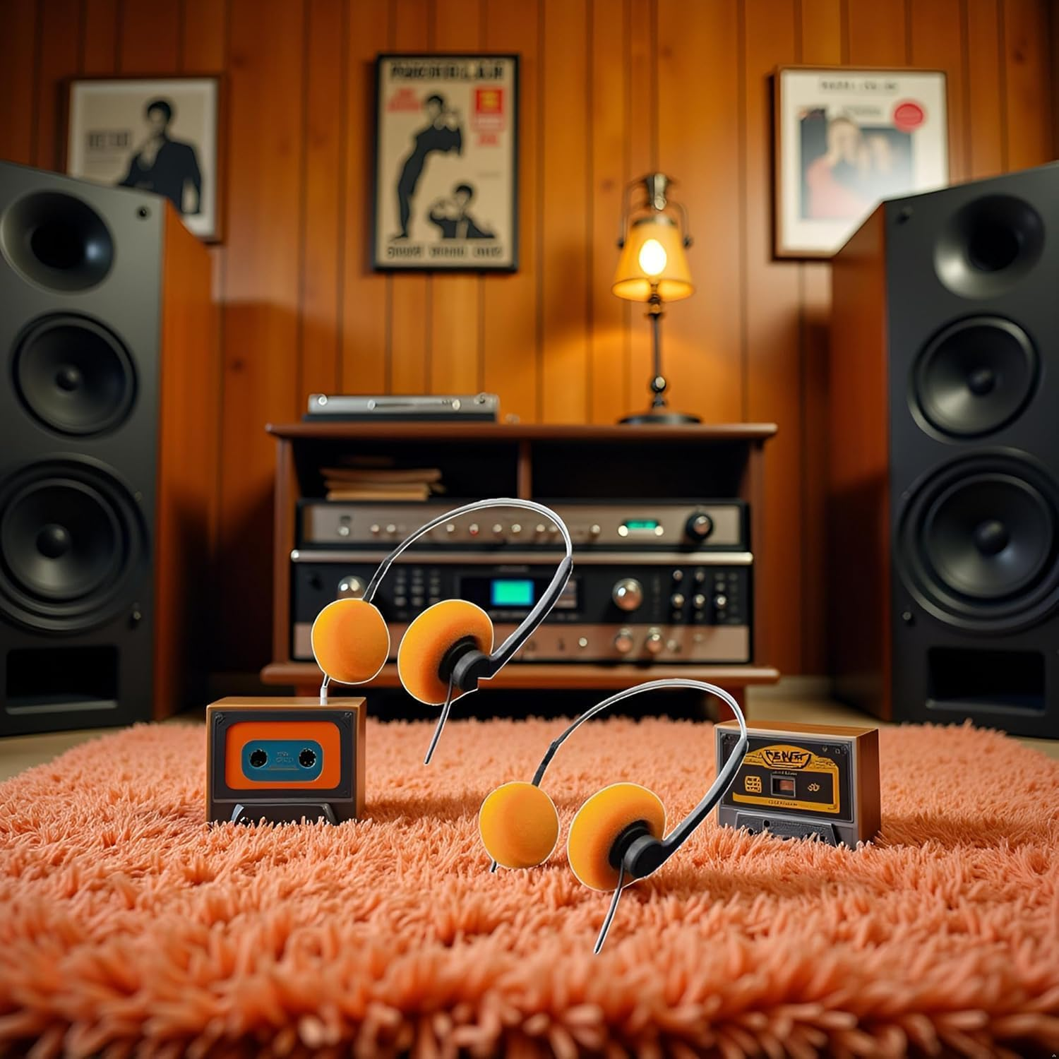 2 Pcs Retro on Ear Headphones, Wired Stereo Headphones, Lightweight Portable Headphone with Adjustable Headband, Cassette Player, Over-Ear Headphone(Orange) image number 3