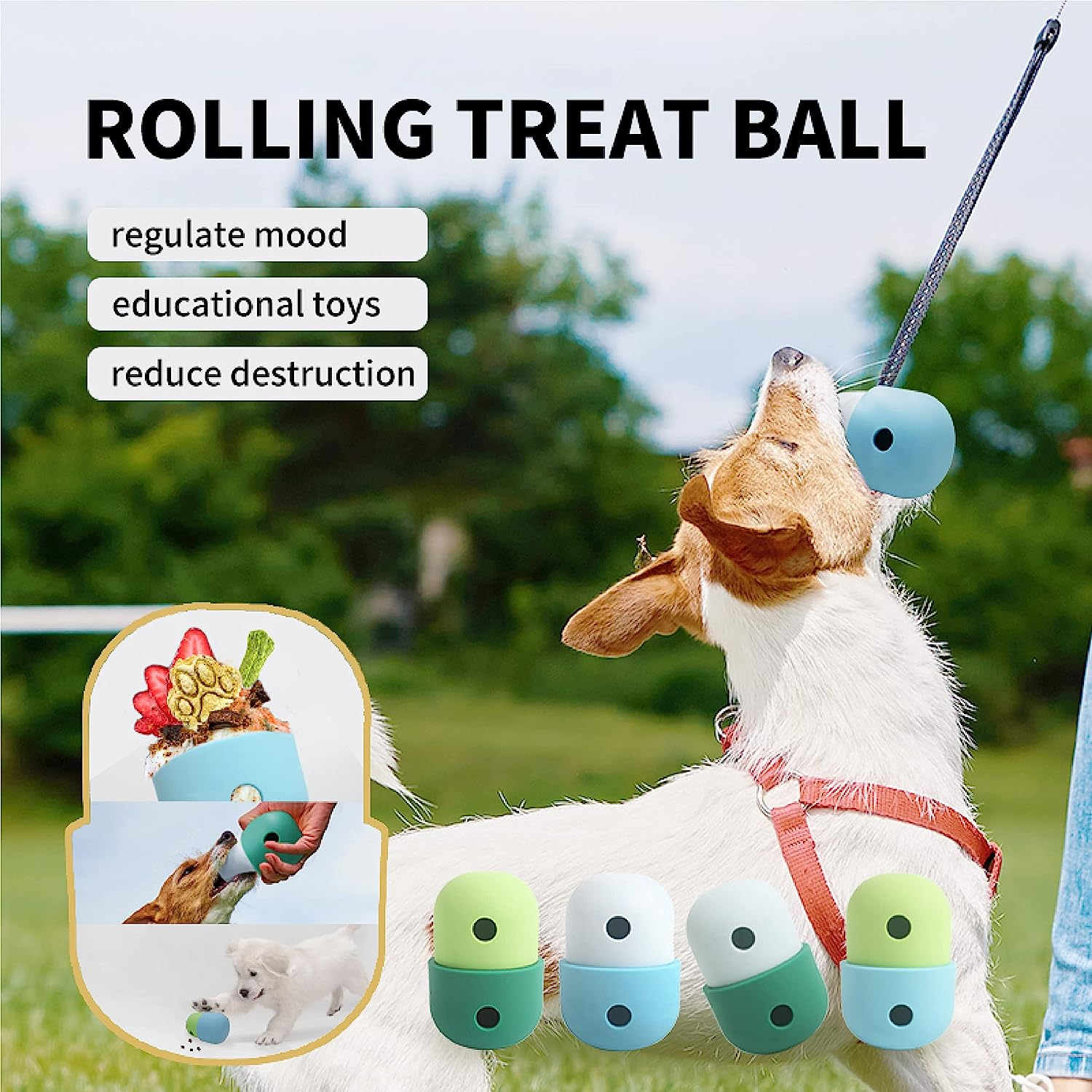 Dog Puzzle Toy Ball Durable Dog Balls for Teeth Cleaning/Iq Training .Dog Puzzle Toys, Dog Enrichment Toys, and Interactive Dog Toys in One .Durable Chewing Ball for Small and Medium Dogs image number 5